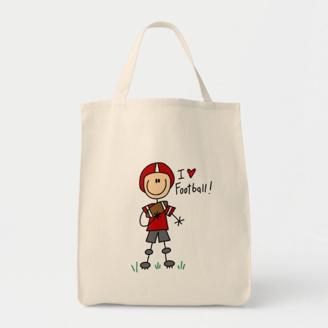 Stick Figure I Love Football T-shirts and Gifts Tote Bag (Front)