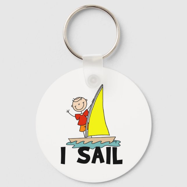 Stick Figure I Sail T-shirts and gifts Keychain (Front)