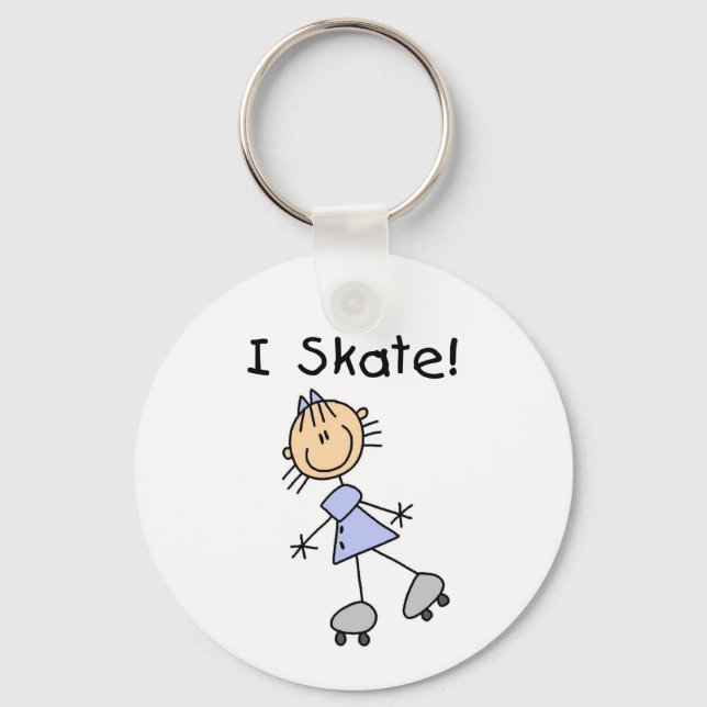 Stick Figure I Skate Tshirts and Gifts Keychain (Front)