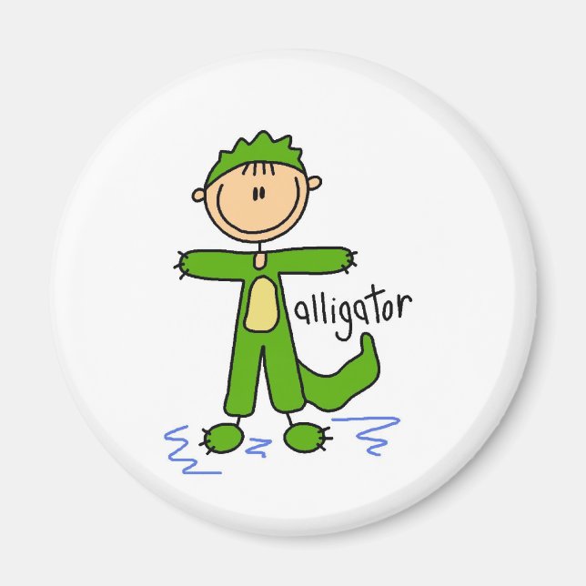 Stick Figure In Alligator Suit Magnet (Front)
