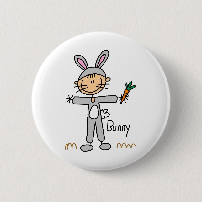 Stick Figure In Bunny Suit Button (Front)