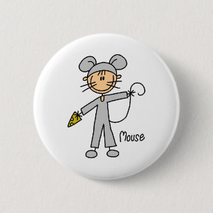 Stick Figure In Mouse Suit Button