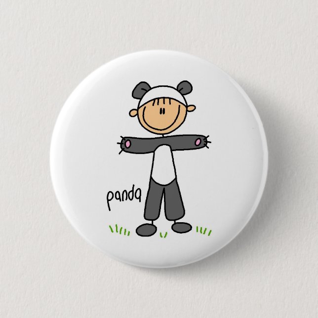 Stick Figure In Panda Suit Button (Front)