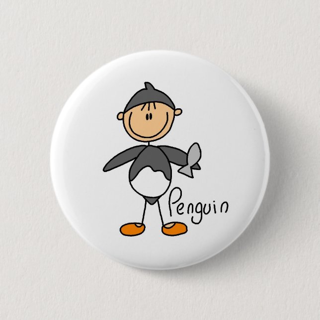 Stick Figure In Penguin Suit Button (Front)