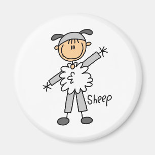 Stick Figure In Sheep Suit Magnet