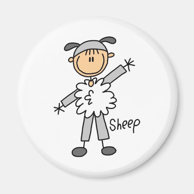 Stick Figure In Sheep Suit Magnet (Front)