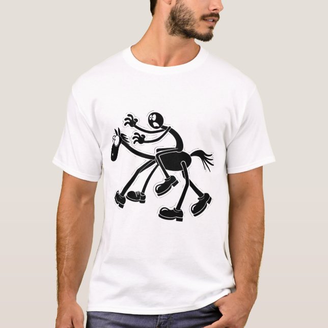 Stick Figure in Stylish Sneakers Striking a Pose T-Shirt (Front)