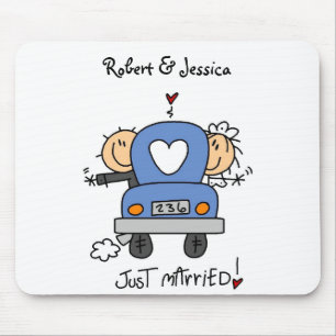 Stick Figure Just Married Mouse Pad