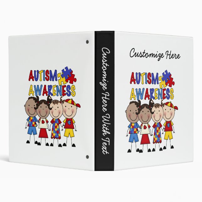 Stick Figure Kids Autism Awareness Binder (Background)