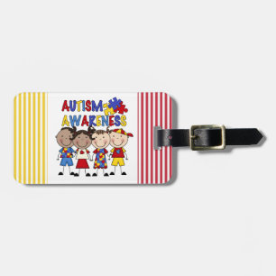 Stick Figure Kids Autism Awareness Luggage Tag