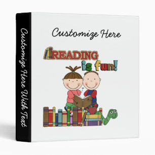 Stick Figure Kids Reading is Fun Binder