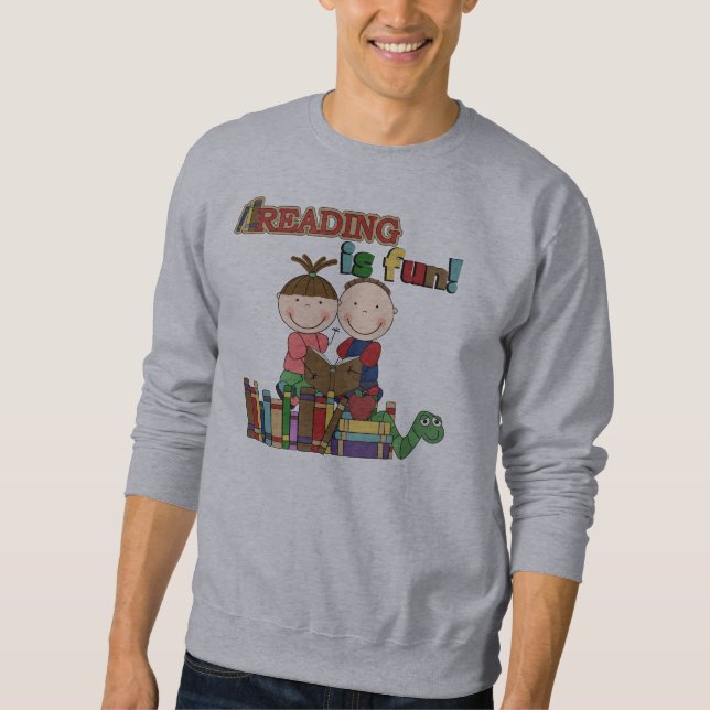 Stick Figure Kids Reading is Fun Sweatshirt (Front)