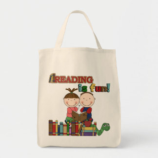 Stick Figure Kids Reading is Fun Tote Bag