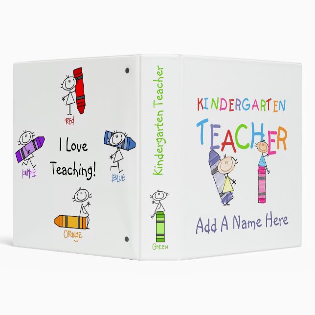 Stick Figure Kindergarten Teacher Binder (Background)