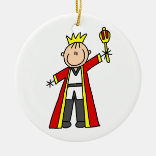 Stick Figure King Ceramic Ornament