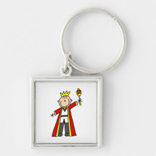Stick Figure King Keychain