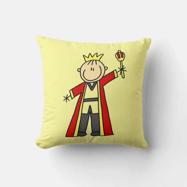 Stick Figure King Throw Pillow (Front)