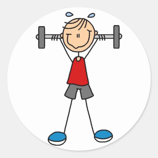 Stick Figure Lifting Weights Sticker