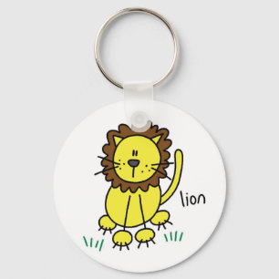 Stick Figure Lion T-shirts and Gifts Keychain