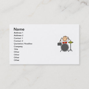 Stick Figure Male Drummer T-shirts and Gifts Business Card