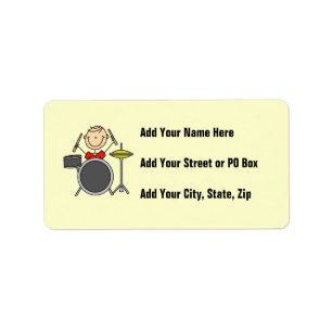 Stick Figure Male Drummer T-shirts and Gifts Label