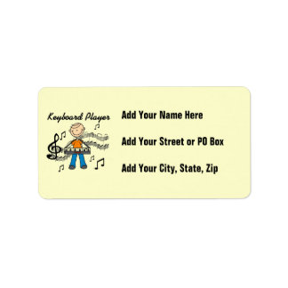 Stick Figure Male Keyboard Player Gifts Label