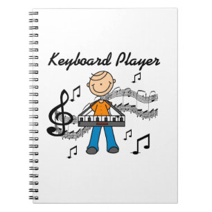 Stick Figure Male Keyboard Player Gifts Notebook