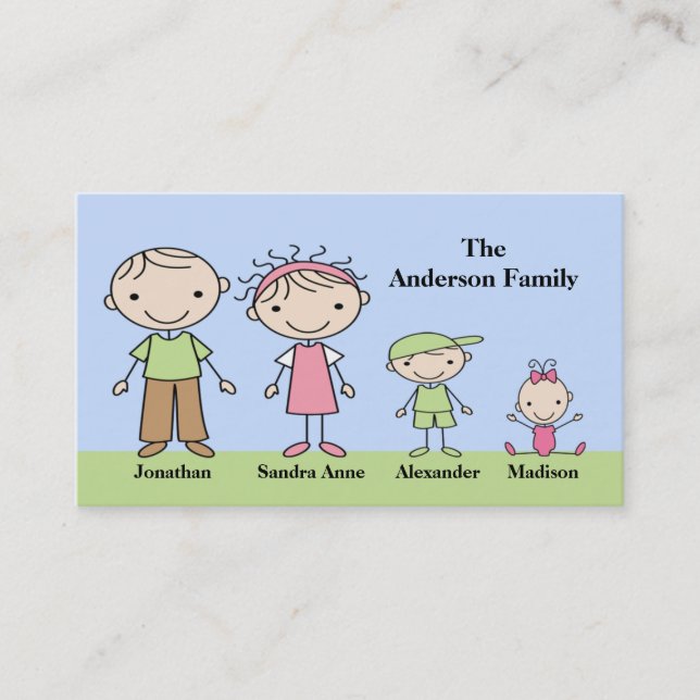 Stick Figure Mommy Calling Cards (Front)