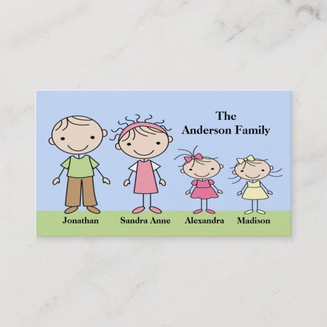 Stick Figure Mommy Calling Cards (Front)