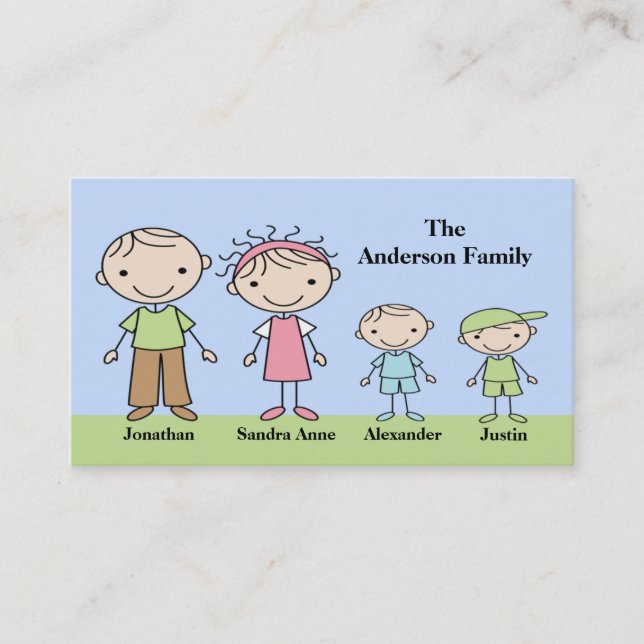Stick Figure Mommy Calling Cards (Front)