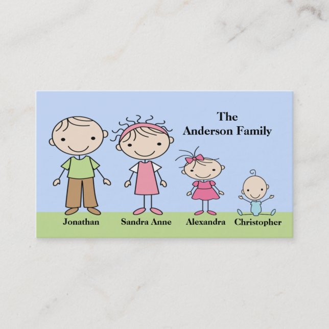 Stick Figure Mommy Calling Cards (Front)