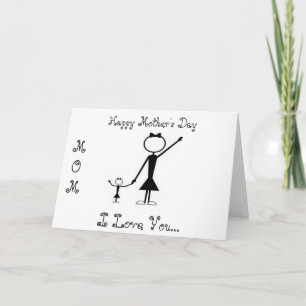 Stick Figure Mothers Day Greeting Card