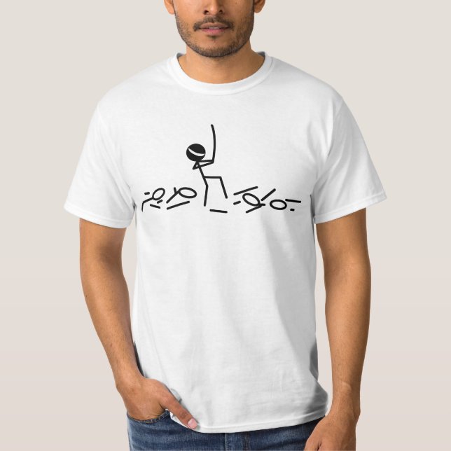 Stick Figure Ninja with Sword Shirt (Front)