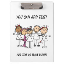 Stick Figure Nurses Customized Clipboard