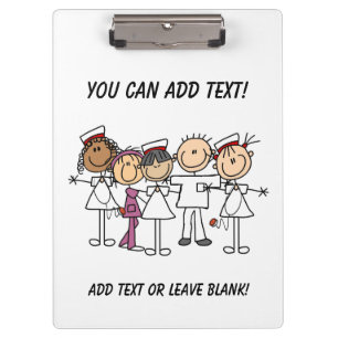 Stick Figure Nurses Customized Clipboard