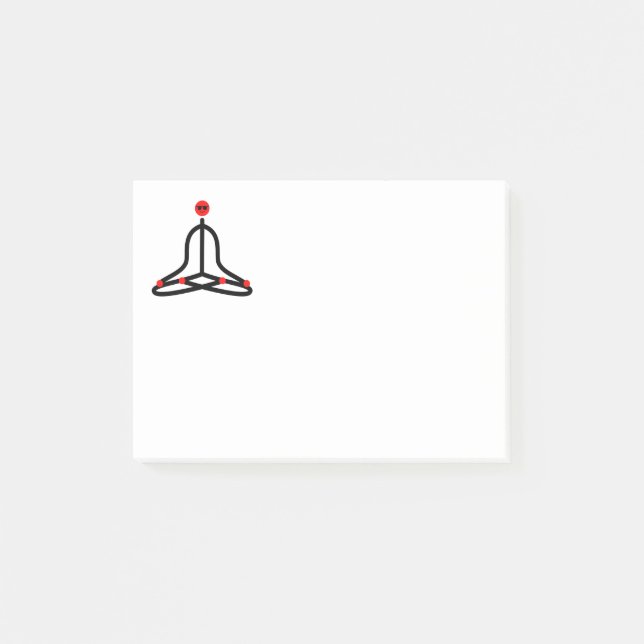 Stick figure of lotus yoga pose. post-it notes (Front)