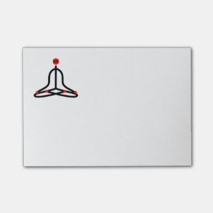 Stick figure of lotus yoga pose. post-it notes