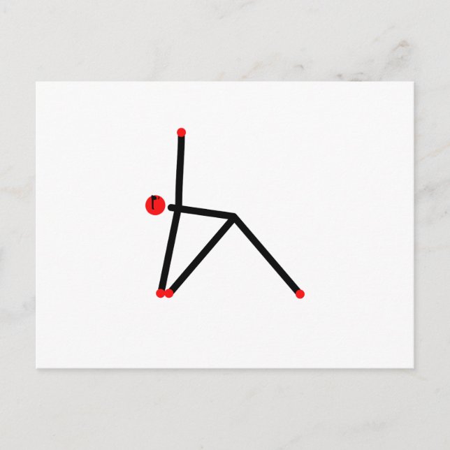 Stick figure of triangle yoga pose. postcard (Front)