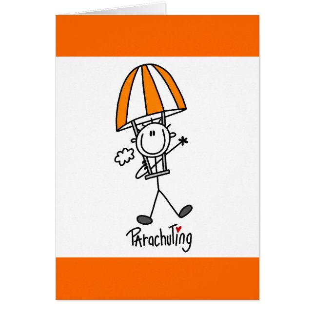 Stick Figure Parachuting T-shirts and Gifts (Front)