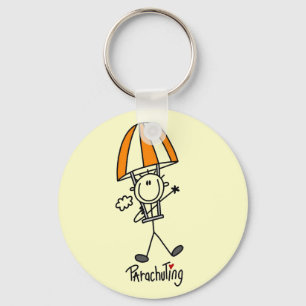 Stick Figure Parachuting T-shirts and Gifts Keychain