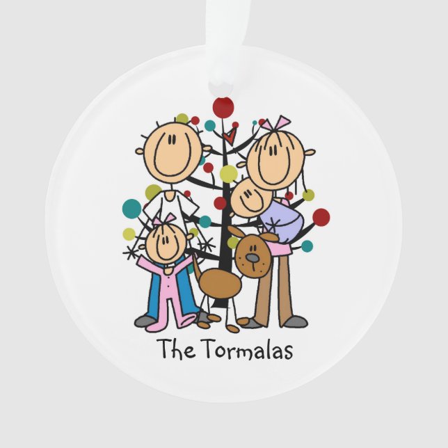 Stick Figure Parents, Fille, Bébé, Ornement de chi (devant)