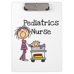 Stick Figure Pediatrics Nurse Clipboard
