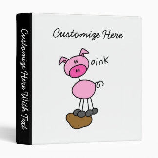 Stick Figure Pig T-shirts and Gifts Binder