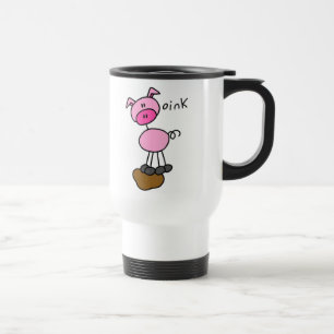 Stick Figure Pig T-shirts and Gifts Travel Mug