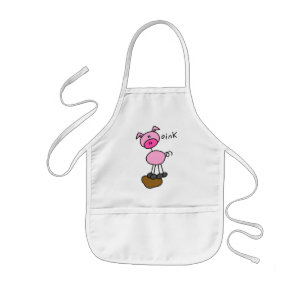 Stick Figure Pig Tshirts and Gifts Kids Apron
