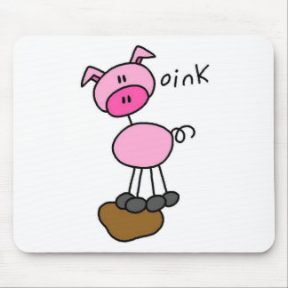 Stick Figure Pig Tshirts and Gifts Mouse Pad
