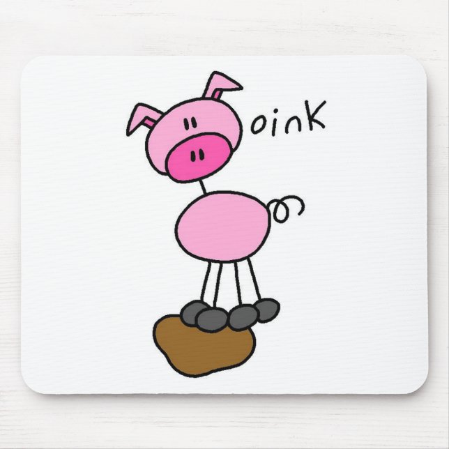 Stick Figure Pig Tshirts and Gifts Mouse Pad (Front)