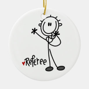 Stick Figure Referee T-shirts and Gifts Ceramic Ornament