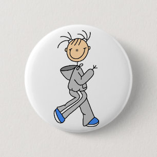 Stick Figure Running Button