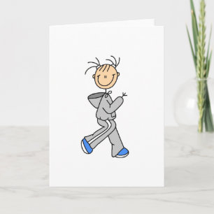 Stick Figure Running Card